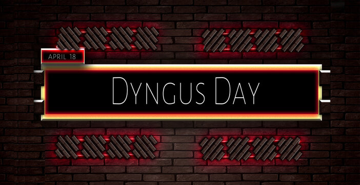 18 April, Dyngus Day, Text Effect on bricks Background