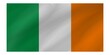Flag of Ireland, Europe, Isolated on White Background.