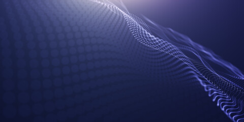 abstract beautiful wave technology background with blue light effect corporate concept. Futuristic point wave. Beautiful wave-shaped array of glowing dots