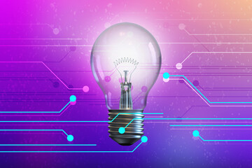 Poster - 3d rendering led white lightbulb
