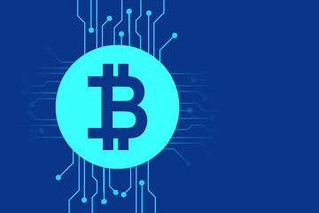 Poster - 2d rendering bitcoin sign concept
