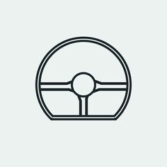 Steering wheel vector icon illustration sign