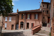Albi building house street city red brick facades in Tarn department france