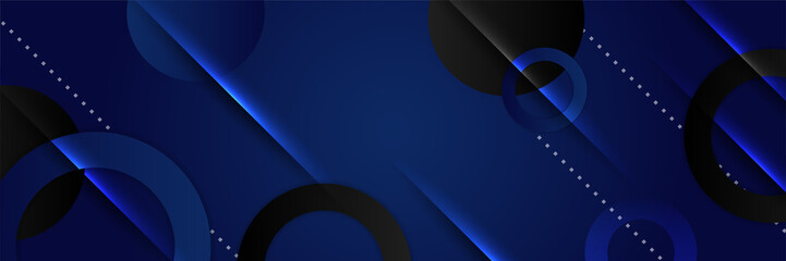 Modern abstract dark blue banner background. Vector illustration template with pattern. Design for technology, business, corporate, institution, party, festive, seminar, and talks.