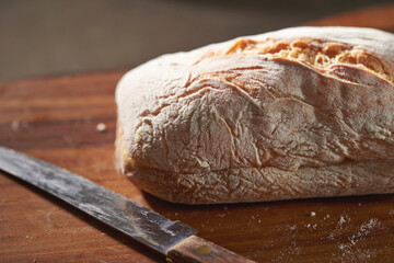 Poster - Ciabatta on the cutting board 