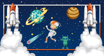 Wall Mural - Space element template in space background