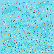 Blue cake  frosting background with colorful sprinkles. Vector illustration
