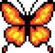 Butterfly pixel art vector illustration. butterfly image.