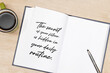 © aiben edis - Handwriting text writing Your Daily Routine Matters on notebook