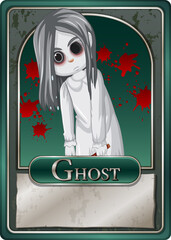 Canvas Print - Ghost girl character game card template