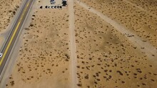 Endless Desert Dry Landscape In Nevada, Aerial View