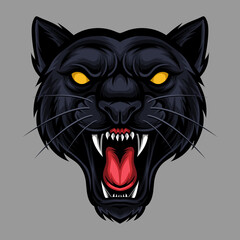 Wall Mural - black panther head mascot vector illustration