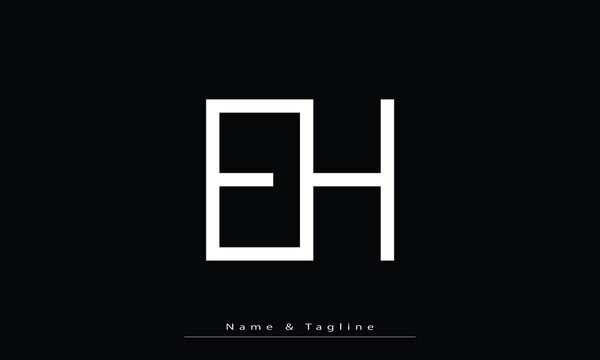 Alphabet letters Initials Monogram logo EH , HE
