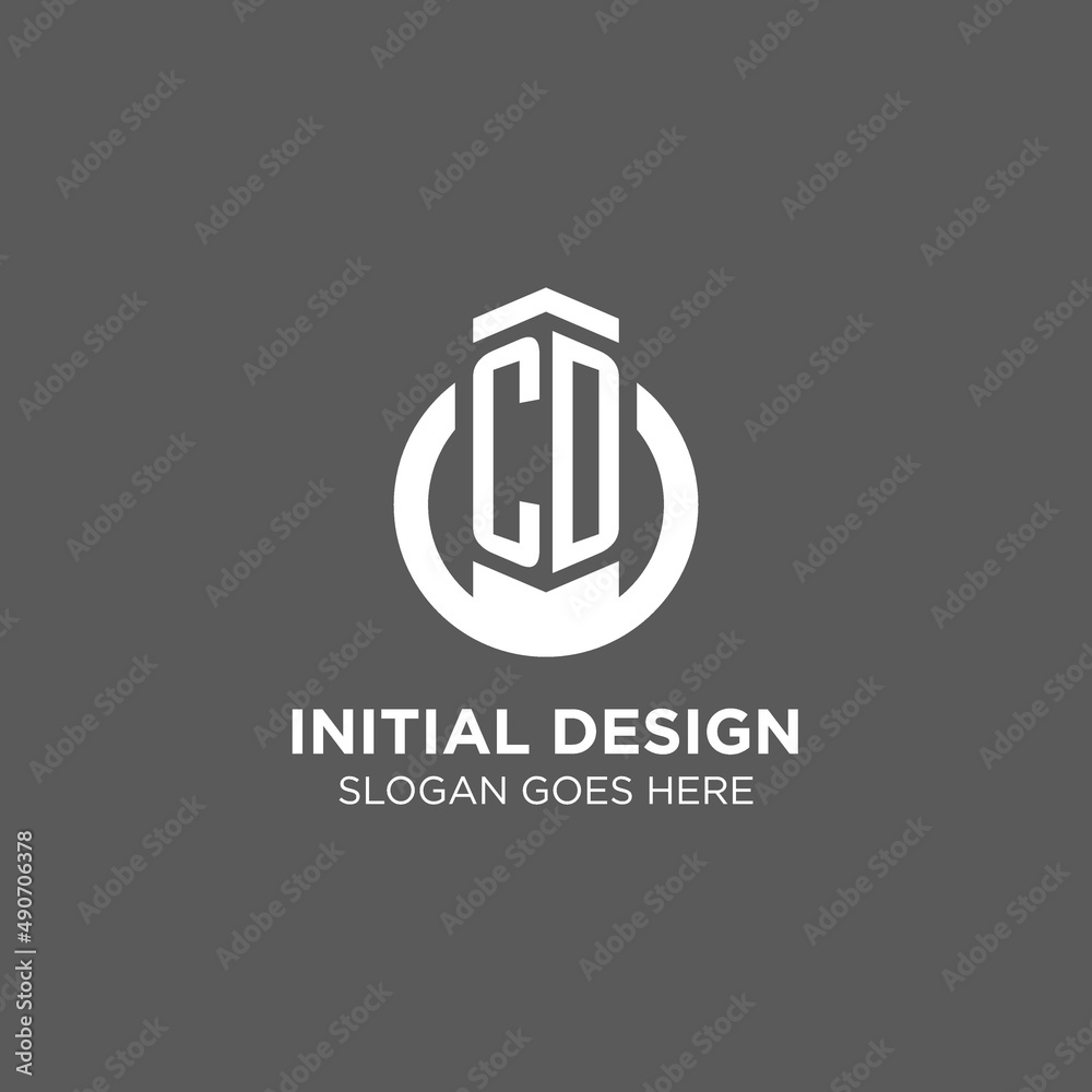 Initial CD circle round line logo, abstract company logo design ideas ...