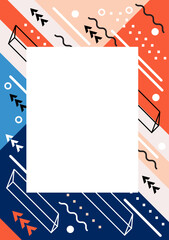 Aufkleber - Rectangular Frame with Geometric Shapes and Abstract Elements Template