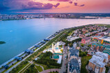 Fototapeta Sawanna - Cityscape of Kazan Aerial top beauty view Tatarstan travel Russia