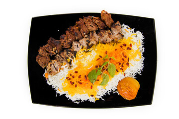 Wall Mural - Arabic food and Persian cuisine on isolated background