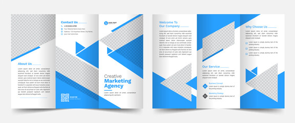 Wall Mural - Modern business trifold brochure design template
