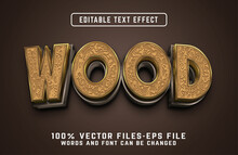 Wood 3d Text Effect Premium Vectors