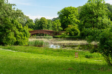Roman Bridge In The Park Of The Palace In Wilanow