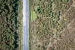 Aerial view of road in heathland