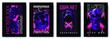 Modern collection of acid posters hacker anonymous stop war in the style of Techno, Rave music with neon funny bikers skull rock punk psychedelics. Print for clothing sweatshirts and t-shirts isolated