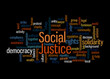 © lali - Word Cloud with SOCIAL JUSTICE concept, isolated on a black background
