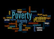 © lali - Word Cloud with POVERTY concept, isolated on a black background
