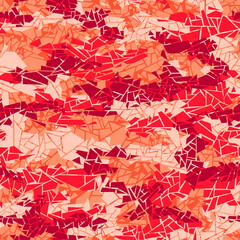 Camouflage texture seamless pattern with chaotic tiles. Abstract modern military ornament for fabric and fashion textile print. Vector background.