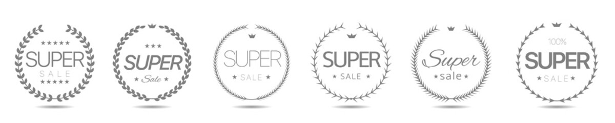 Wall Mural - Super sale Simple laurel wreath label set