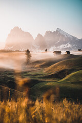 Sticker - Scenic view of landscapes and alpine mountains in South Tyrol, Italy