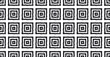Geometrisches nahtloses Muster Quadrate schwarz weiß handgezeichnet, für Teppiche, Tapete, Interieur, Kritzeleien, Hintergründe