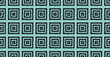 Geometrisches nahtloses Muster Quadrate schwarz türkis grün für Teppiche, Tapete, Interieur, handgezeichnet, Kritzeleien, Hintergründe