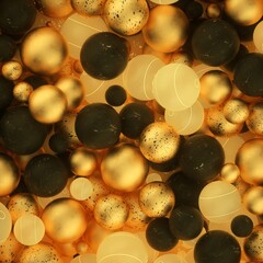 Wall Mural - golden background with spheres