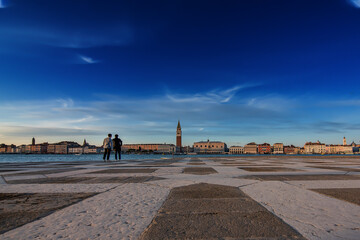 Poster - Scenic view of St Mark's Square with beautiful sights in Venice, Italy on blue sky background