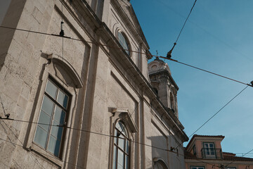 Poster - Low angle view of an old building under the clear sky