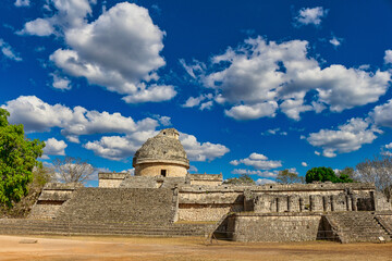 Wall Mural - View of the El Caracol, Observatory, in the archaeological zone of Chichen Itza