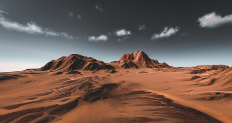 Wall Mural - Desert landscape with sky on the background