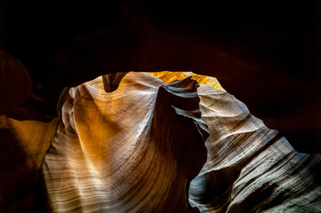 Sticker - Beautiful view of amazing sandstone formations in the famous Antelope Canyon on a sunny day, USA