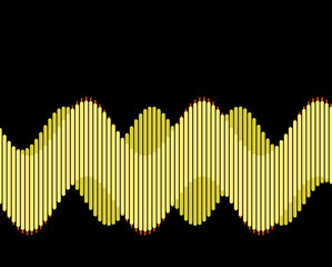 Aufkleber - Illustration of yellow waves on a black background