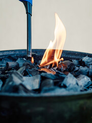Wall Mural - photo of coal and fire flames