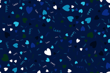 Wall Mural - Love seamless pattern background with hearts. Illustration