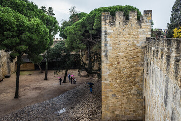 Wall Mural - Inner court of Saint George Castle in Lisbon city, Portugal