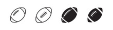 Foootball Icon Design, Outlined And Flat Glyph Style