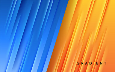 orange gradient geometric shape light and shadow blue background