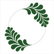 Circular frame of green leaf