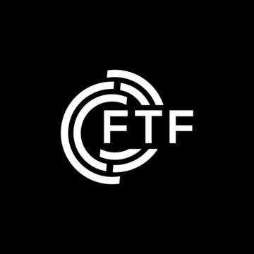 FTF letter logo design on black background. FTF creative initials letter logo concept. FTF letter design.