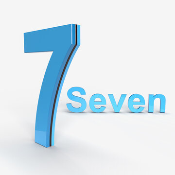7 Digit number alphabet 3d rendering high-quality 3d rendering illustration on white background