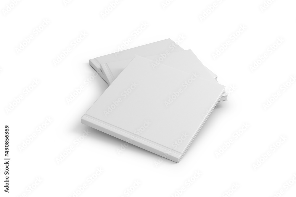 Blank plain landscape book mockup isolated on white background. stack ...