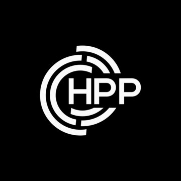HPP letter logo design on black background. HPP creative initials letter logo concept. HPP letter design.